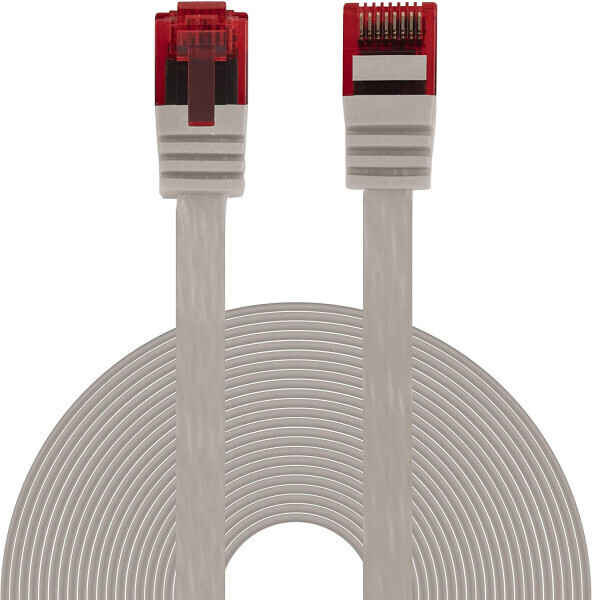 BIGtec UTP Ethernet LAN Flachband Patchkabel CAT 5E 0,5m grau