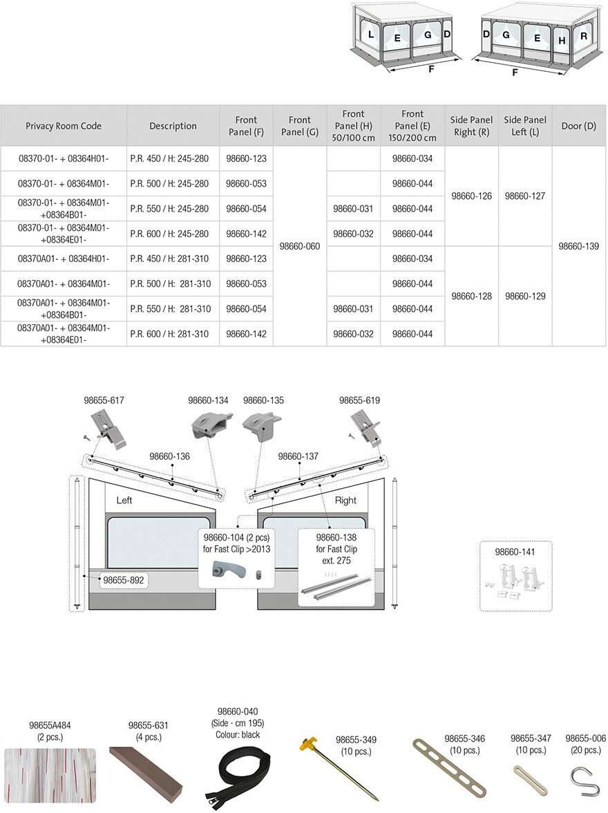 Fiamma Fiamma Endstück Fast Clip rechts hinten - Ersatzteil Nr. 98655-619 - passend zu Fiamma Privacy Room F45 / F65 / Light