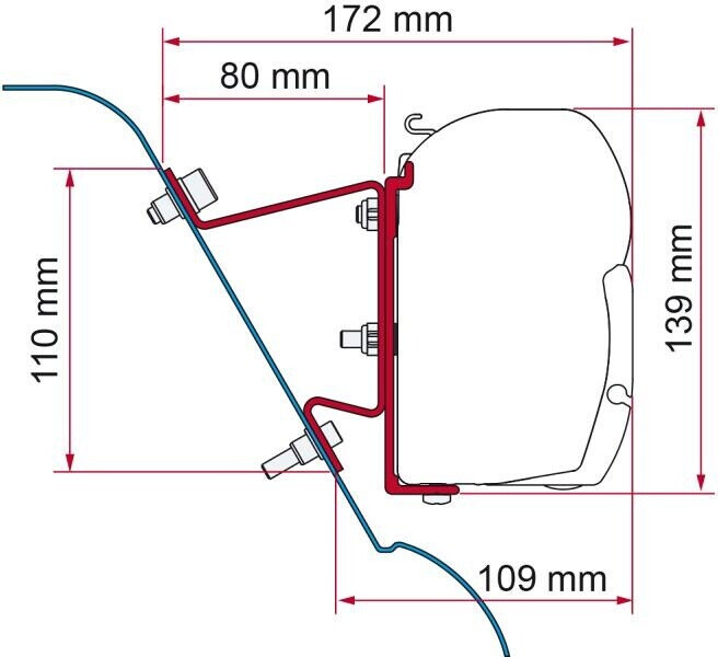Fiamma F45 Adapter für Mercedes Sprinter II / VW Crafter / Westfalia (H3) Bj. 2006-2016