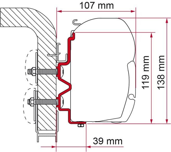 Fiamma F45 Adapter für HymerCamp, 500cm