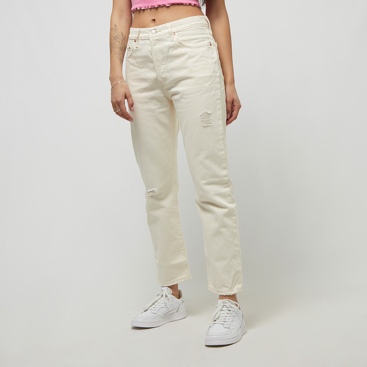 Levi's 501 crop white outlet
