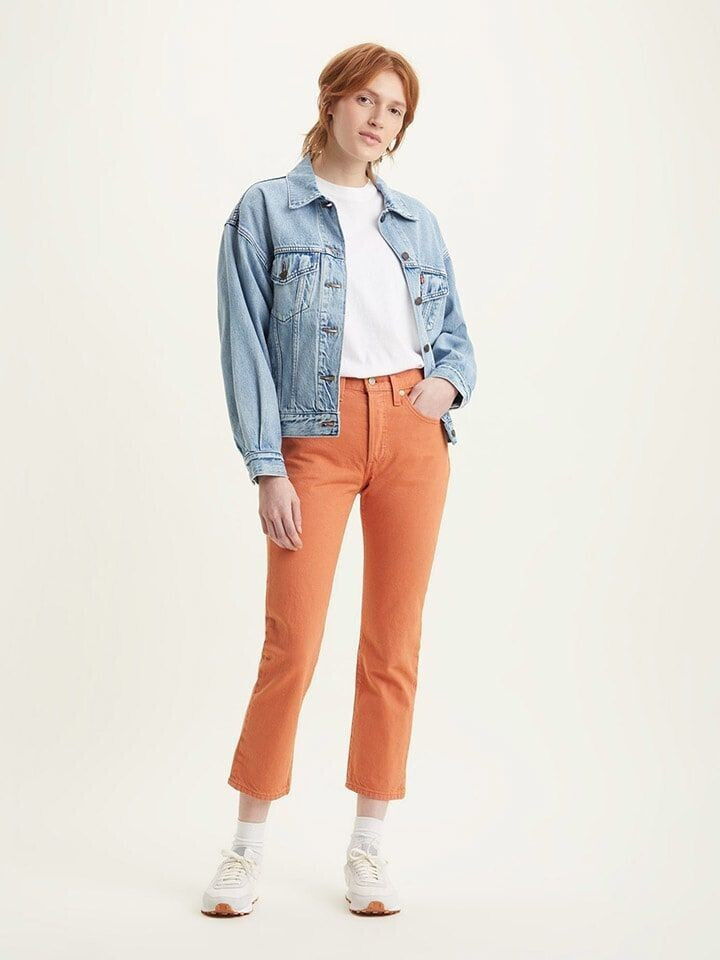 Levi's 501 Crop Jeans orange garment dye