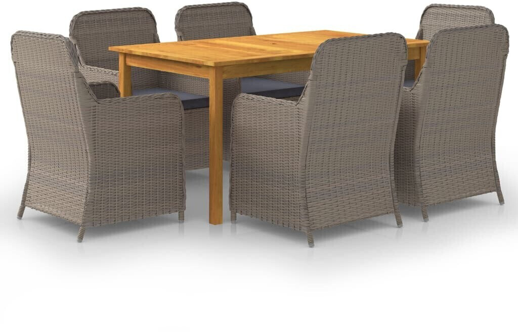 vidaXL Ensemble de salle à manger jardin 7 pcs (3067821) marron
