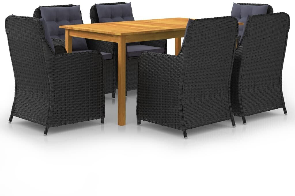 vidaXL Ensemble de salle à manger jardin 7 pcs (3067823) noir