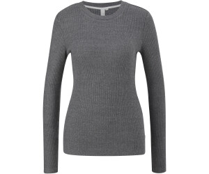 S.Oliver Damen Longsleeve Aus Feinem Jersey – Rippstruktur – Schmale Passform