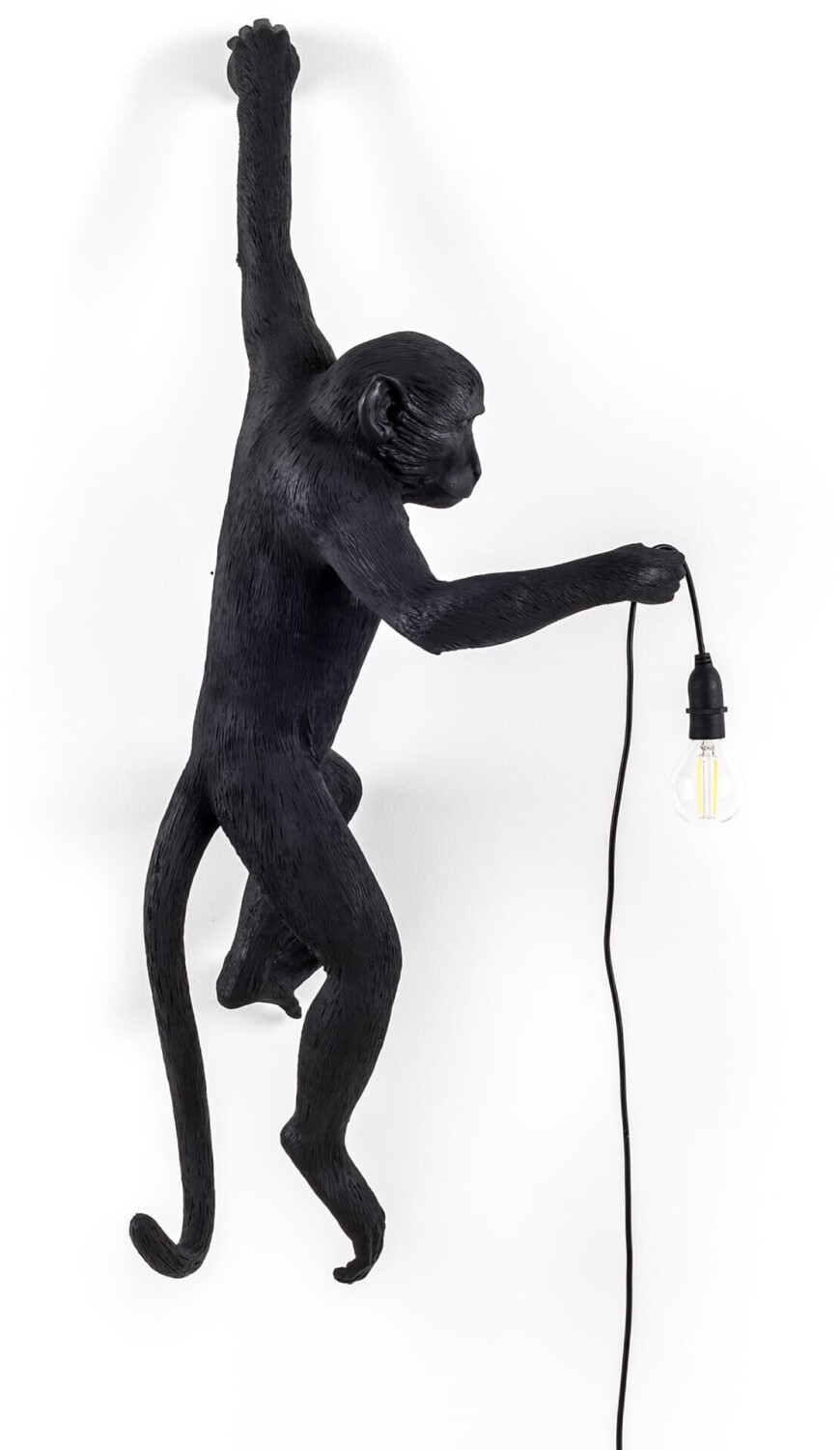Seletti LED decorative outdoor wall lamp Monkey Lamp left black