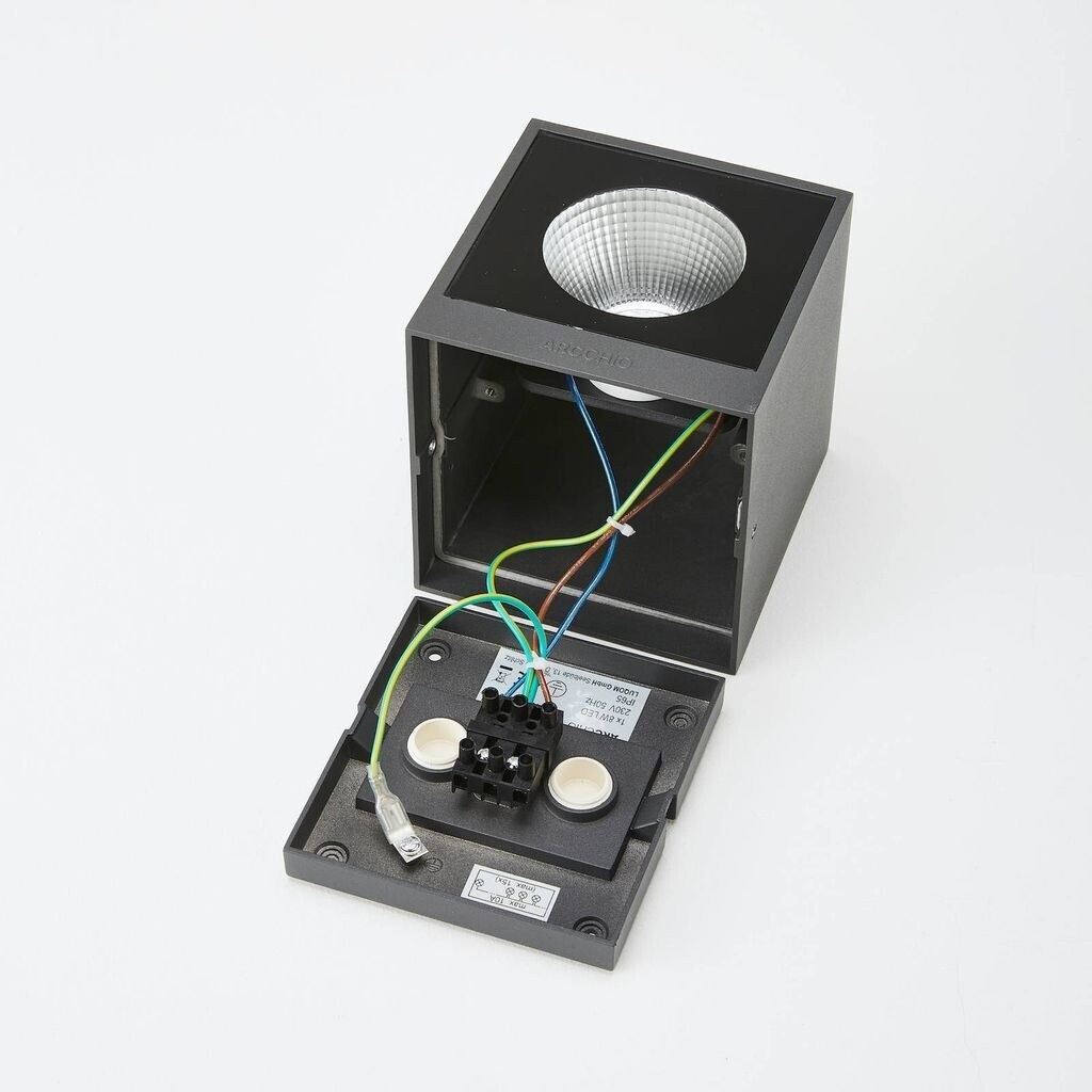 Arcchio Tassnim LED outdoor wall lamp graphite 1-bulb.