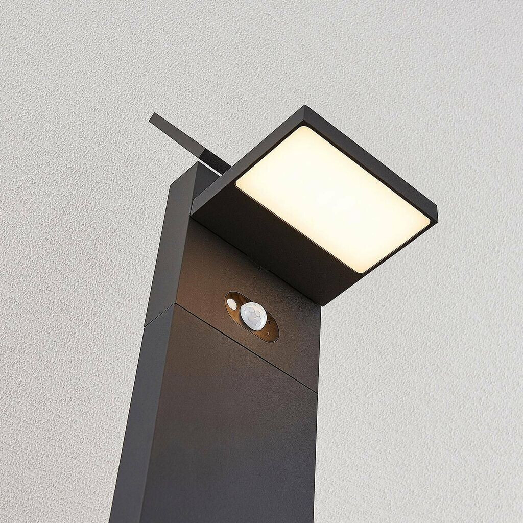 Lucande Solar LED path lamp Silvan with sensor, 100 cm
