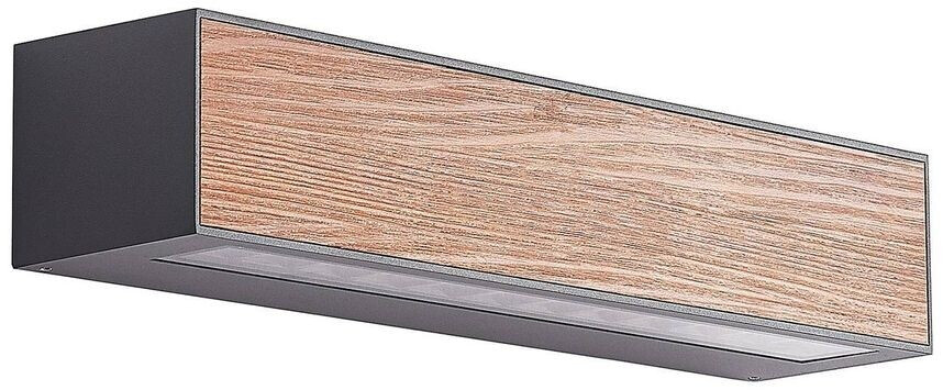 Arcchio Miraz LED outdoor wall light, wood look