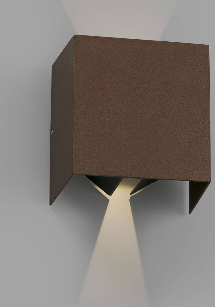 Faro Barcelona Olan LED outdoor wall light, rusty brown