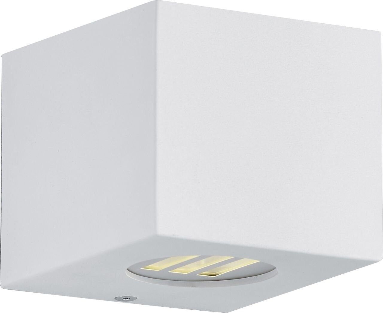 Trio Square LED outdoor wall light Cordoba, white