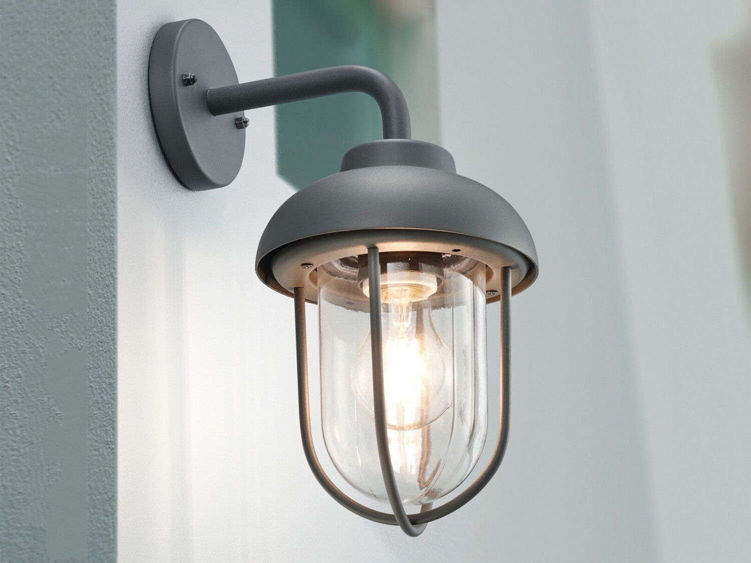 Trio Outdoor wall light Duero in vintage style, anthracite