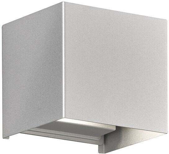 Fischer & Honsel Wall up/down LED outdoor wall light, square, silver