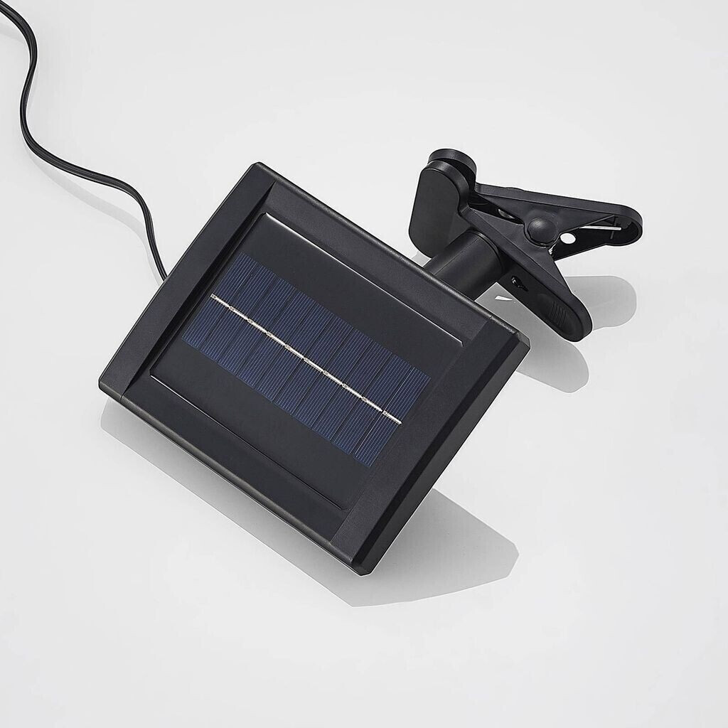 Lindby Catrica LED solar pendant lamp, rattan look