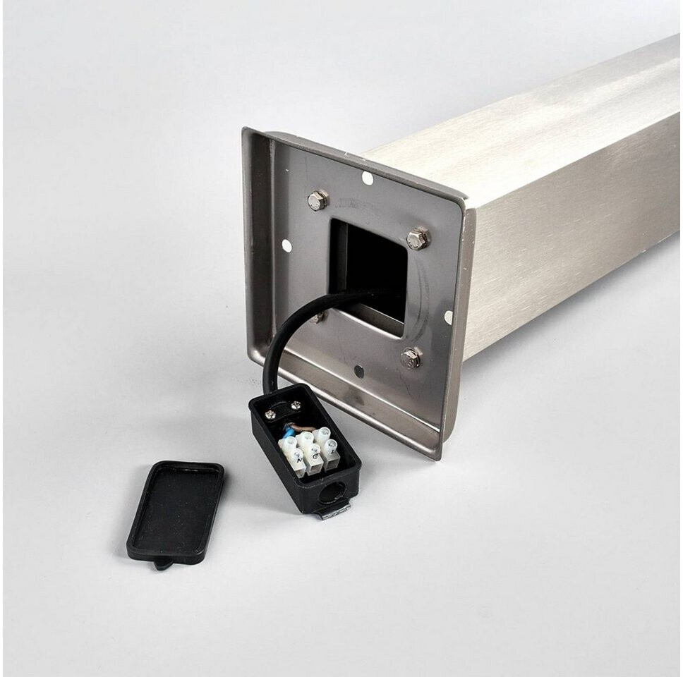 Lindby Rectangular bollard light Lorian made of stainless steel