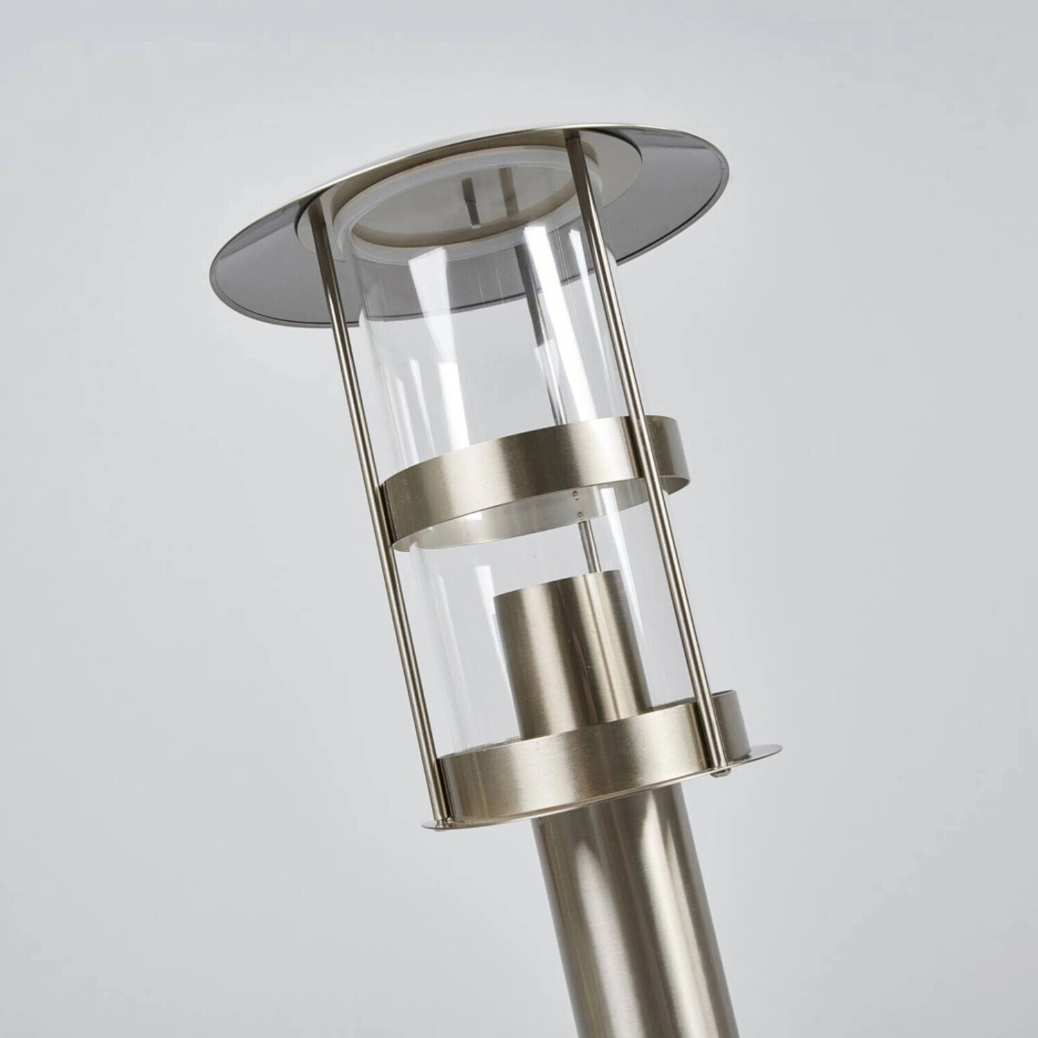 Lindby Noemi - stainless steel pillar lamp for outdoors