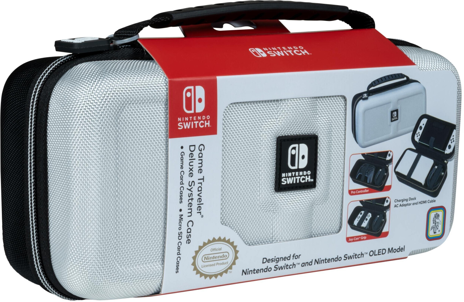 RDS Nintendo Switch OLED Game Traveler Deluxe System Case White
