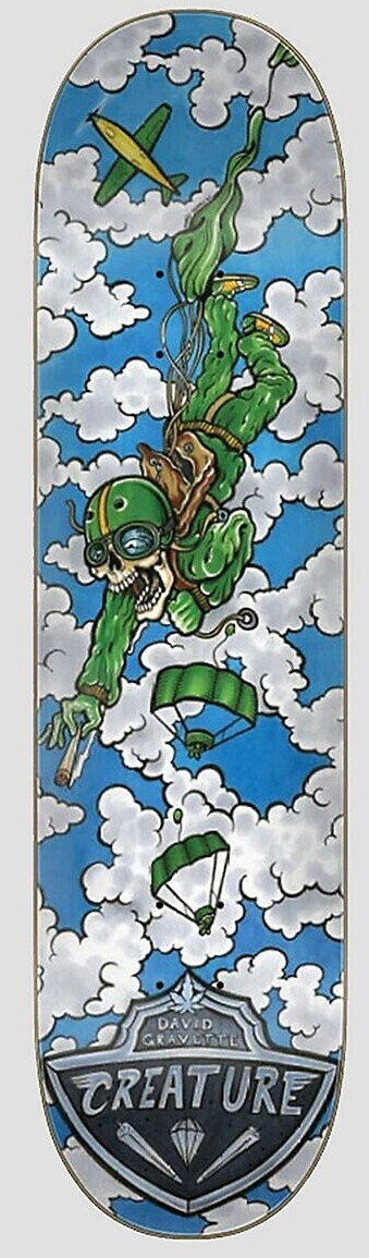 Creature Gravette Hippie Bomber 8.3\" Skateboard Deck blue / white Gr. Uni"