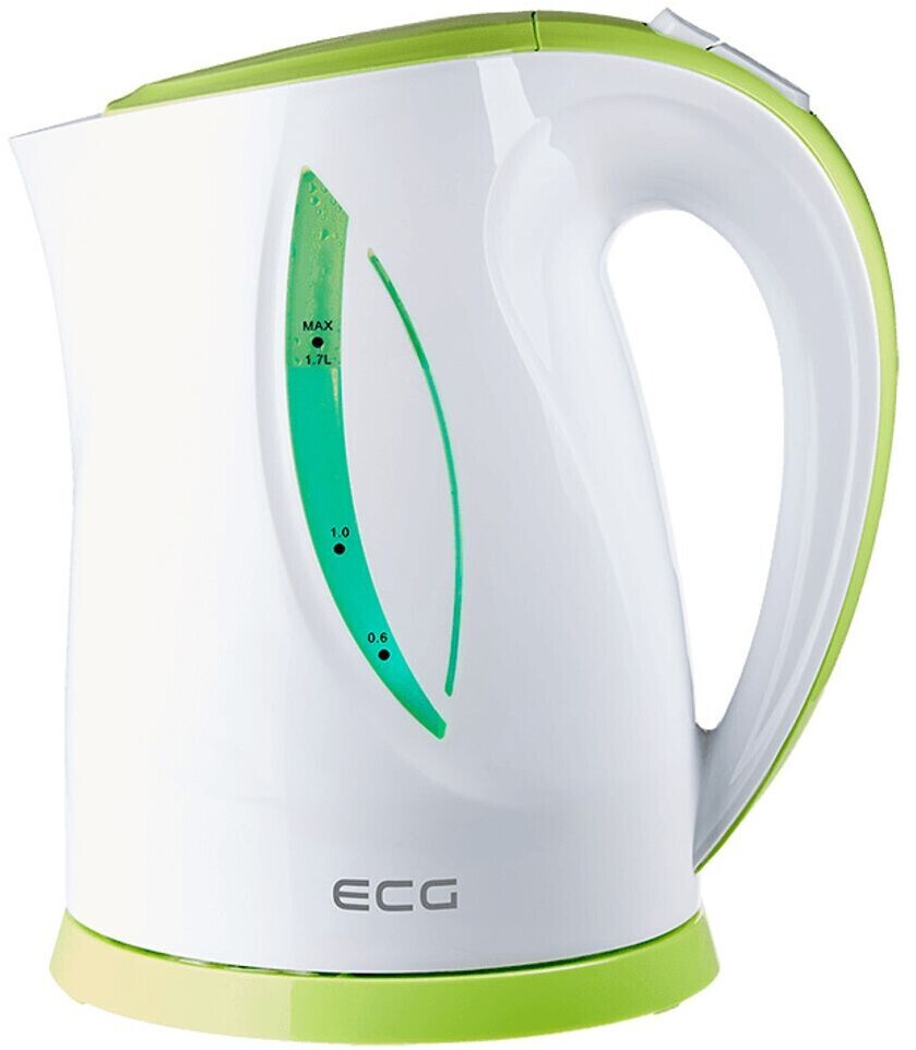 ECG RK 1758 Green, Kettle, 1.7 liters, Green-white, Plastic, 1.7 liters