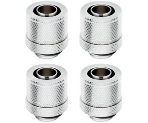 Corsair Hydro X Series XF Kompressionsarmatur, ID/AD 10/13 mm (3/8” / 1/2”) - Chrom Viererpack