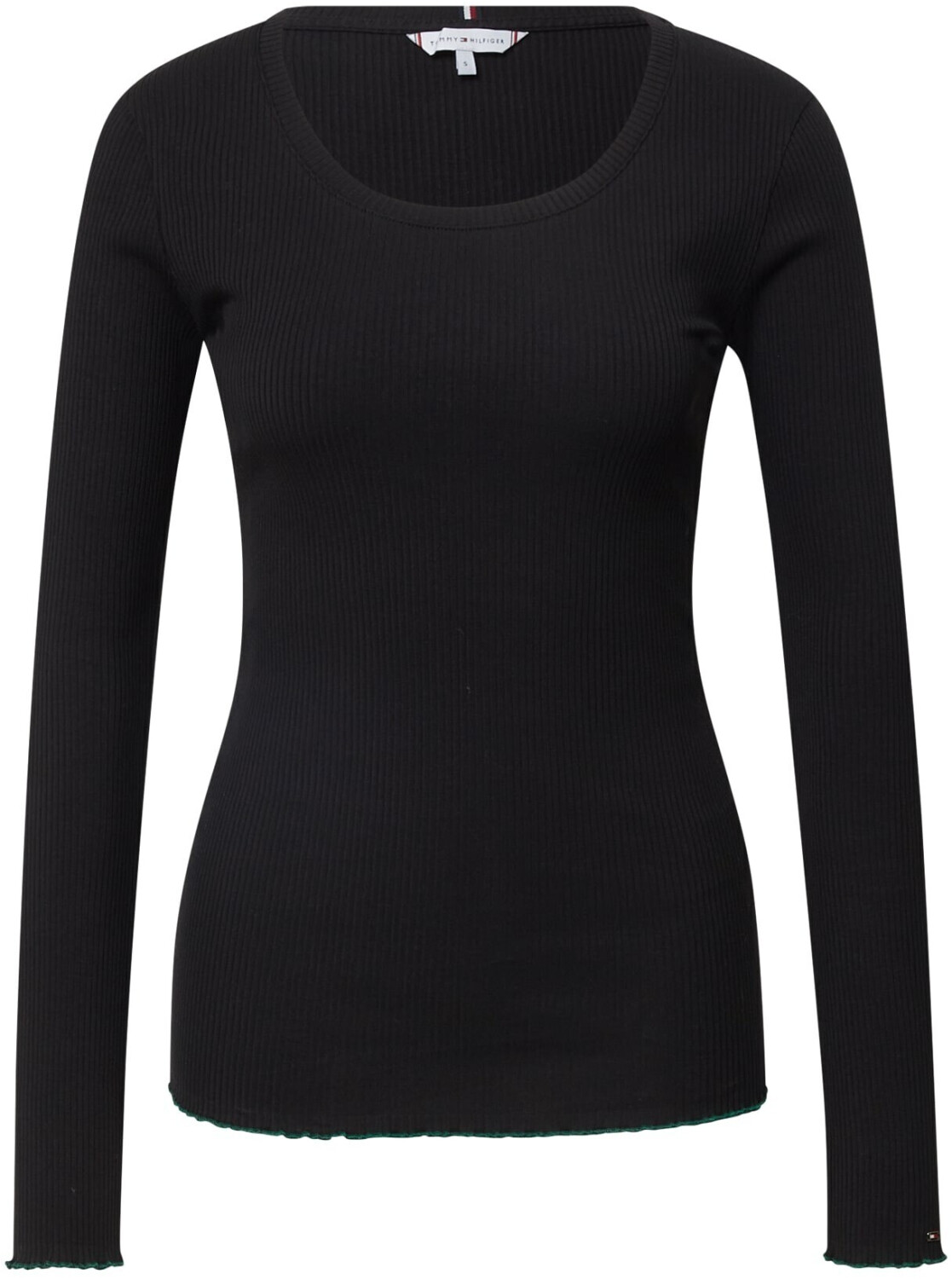 Tommy Hilfiger Long Sleeve Ribbed Slim Fit T-Shirt (WW0WW37553) black