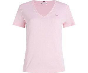 Slim ab Preisvergleich pink pastel Hilfiger | Fit Tommy T-Shirt Stripe V-Neck (WW0WW37873) bei 27,54 €