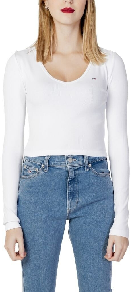Tommy Hilfiger TJW Baby Rib Jersey V-Neck LS (DW0DW14278) white
