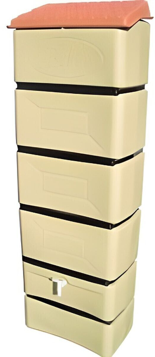 Bellijardin Récupérateur d'eau mural beige 300 L avec kit chéneau
