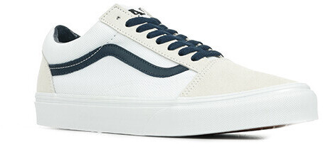 Vans old skool white on sale navy