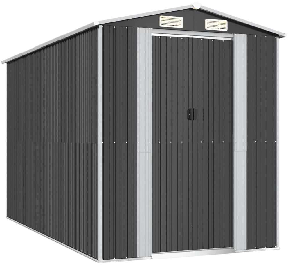 vidaXL Abri de jardin en acier 192 x 357 x 223 cm gris foncé