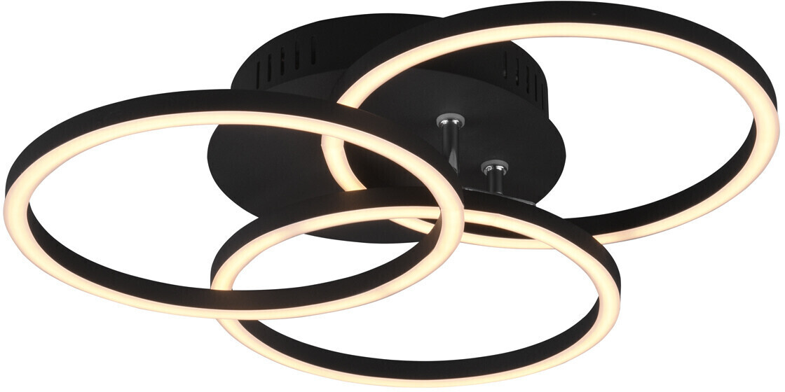 Trio LED Deckenleuchte CIRCLE Schwarz 3 Ringe verstellbar, Nachtlicht Ø43cm  ab 80,75 € | Preisvergleich bei