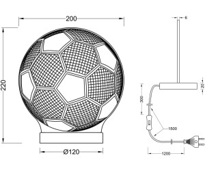 Trio 3D-Hologramm-Tischleuchte Ball - Lichtfarbe wählb. 3D Fußball  Lichtfarbe wählbar ab 19,54 € | Preisvergleich bei | Tischlampen