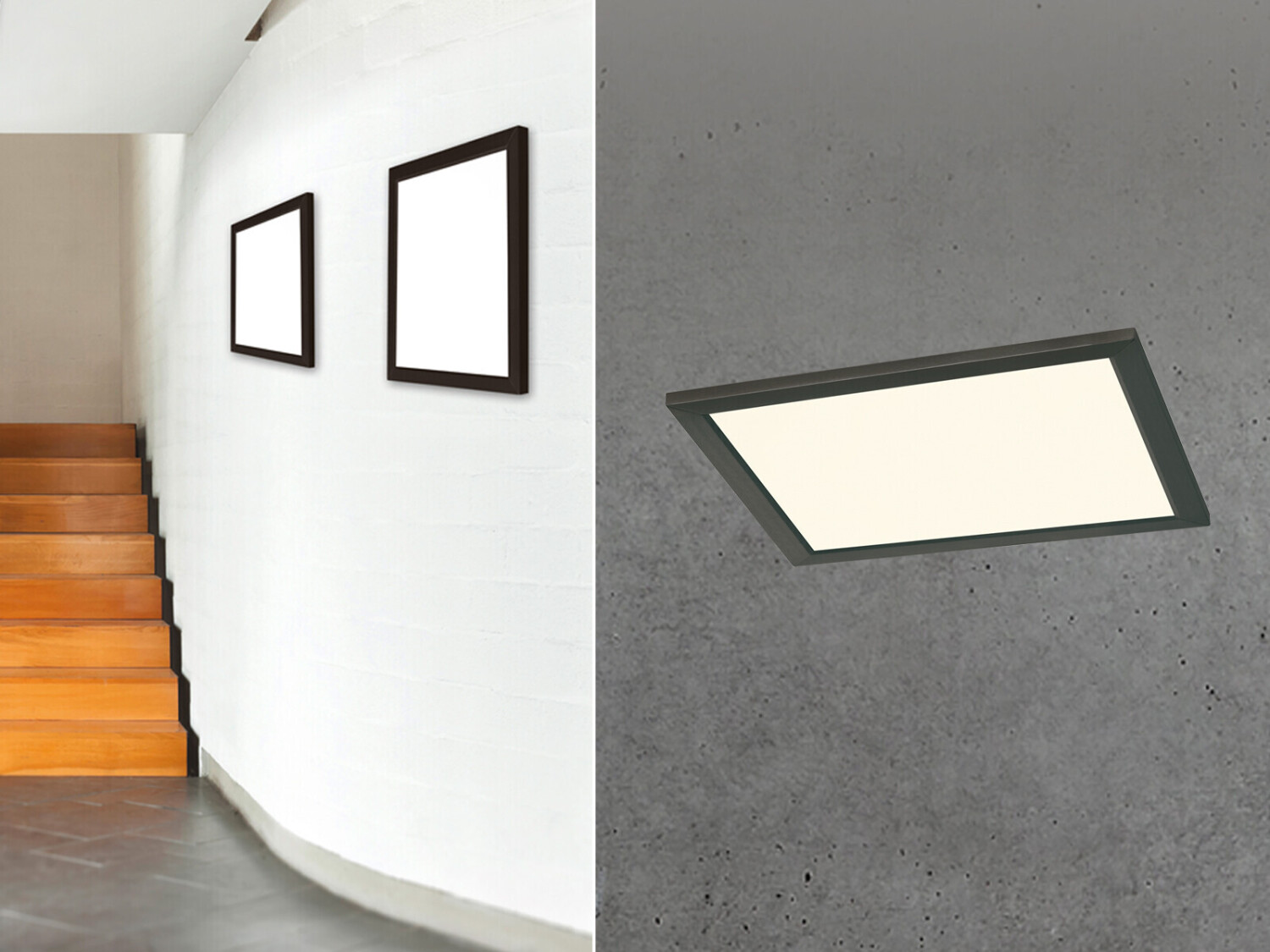 Trio Flache LED Deckenleuchte Schwarz mit Dimmer 30 x 30cm - Panelleuchten  für Flur ab 77,75 € | Preisvergleich bei