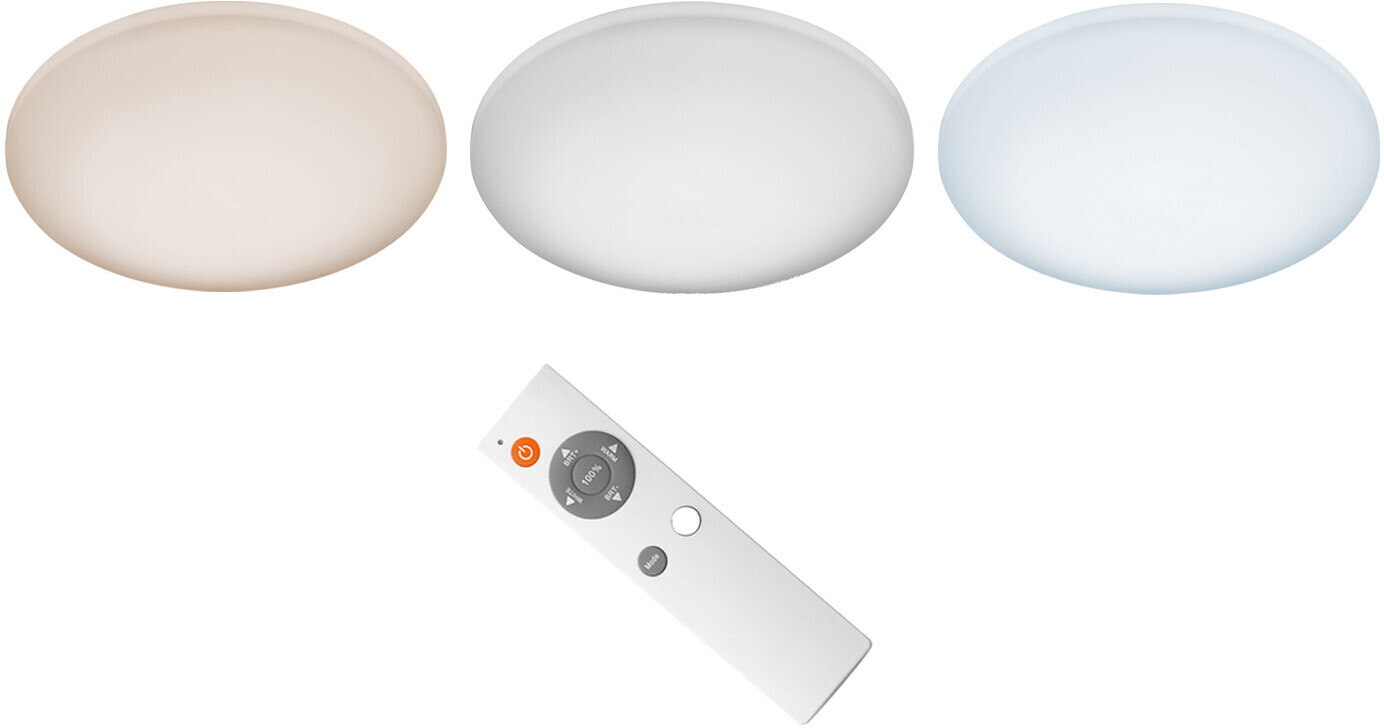 Trio LED Deckenlampe rund mit Fernbedienung dimmbar Farbwechsel fürs  Schlafzimmer Ø38 ab 21,99 € | Preisvergleich bei | Deckenlampen