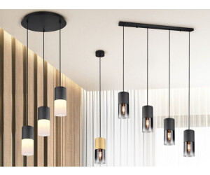 Trio LED Industrial Rauchglas über Esszimmertisch Preisvergleich ab Pendelleuchte | Kochinsel mehrflammig 132,99 € bei