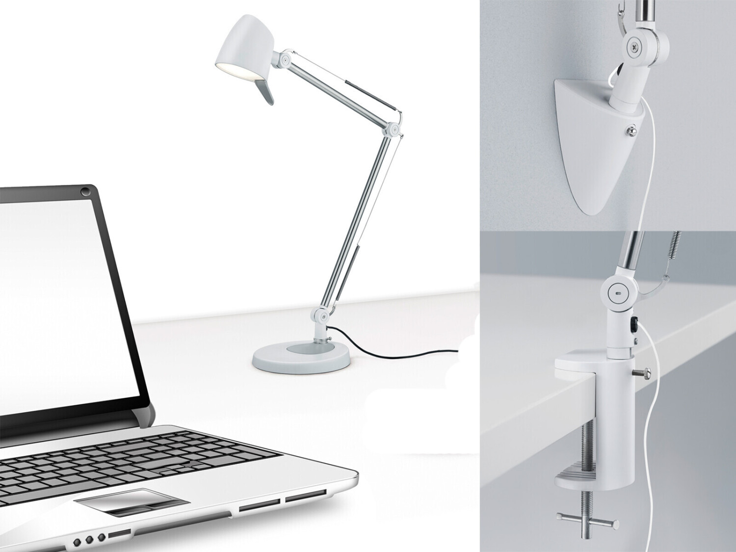 Trio LED Schreibtischlampe dimmbar schwenkbar Weiß bei | 59,98 ab Preisvergleich €