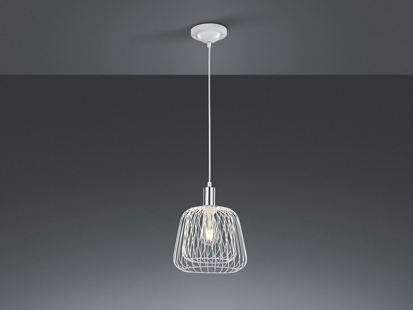 Trio Vintage LED Pendelleuchte Design € | Drahtkorb ab Pendel 42,99 Preisvergleich Hängelampe bei Weiß Chrom