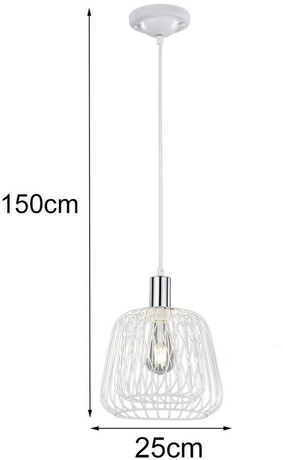 Trio Vintage Design LED Preisvergleich Chrom, Pendel Pendelleuchte Drahtkorb 42,99 € bei Weiß | Hängelampe ab
