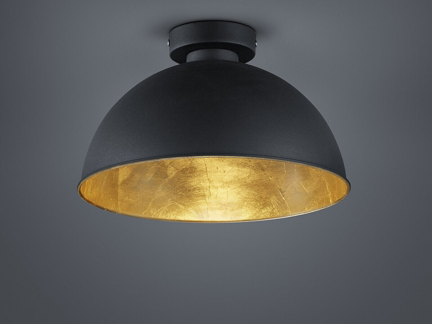 Trio Retro LED Deckenleuchte für Esszimmer Design Deckenlampe in schwarz  innen gold ab 47,99 € | Preisvergleich bei