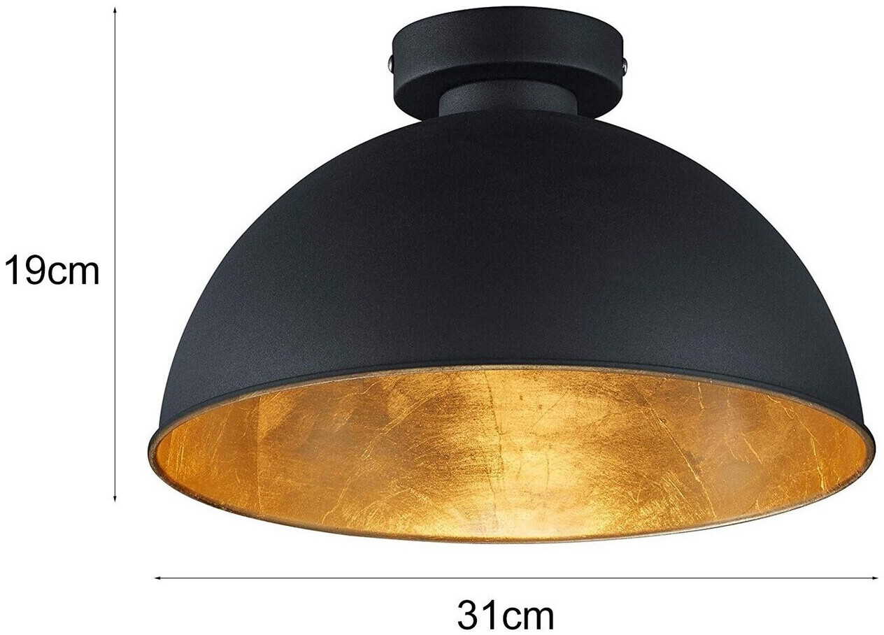 Trio Retro LED Deckenleuchte für Esszimmer Design Deckenlampe in schwarz  innen gold ab 47,99 € | Preisvergleich bei