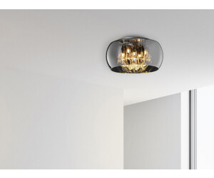 Preise) | € Kristall Lampenschirm ab LED 2024 Schlafzimmer Lampe, 263,99 bei Deckenleuchte (Februar Trio Wohnzimmer Preisvergleich Rauchglas