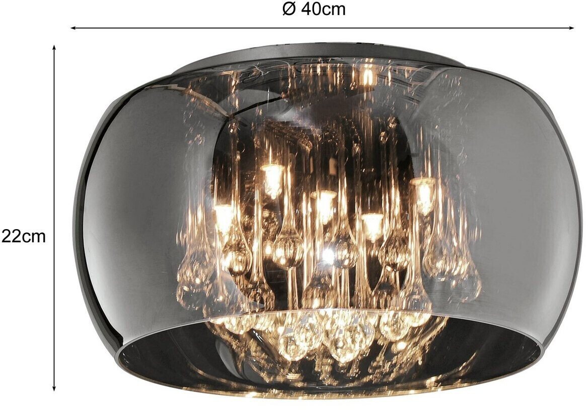 Design Decken Leuchte Glas Kristall Lampe Tropfen-Form Wohn Zimmer  Beleuchtung ALU Strahler eckig
