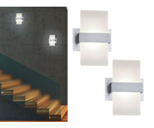 Trio Stylishe LED Wandleuchte mit Preisvergleich Schalter im 76,99 - edler geb ALU aus ab Set | bei € Materialmix 2er