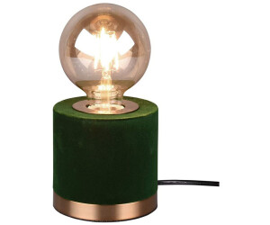 Trio Kleine LED Tischleuchte Samt Grün/Messing Retro Style - Ø 11cm,  Nachttischlampe ab 23,49 € | Preisvergleich bei