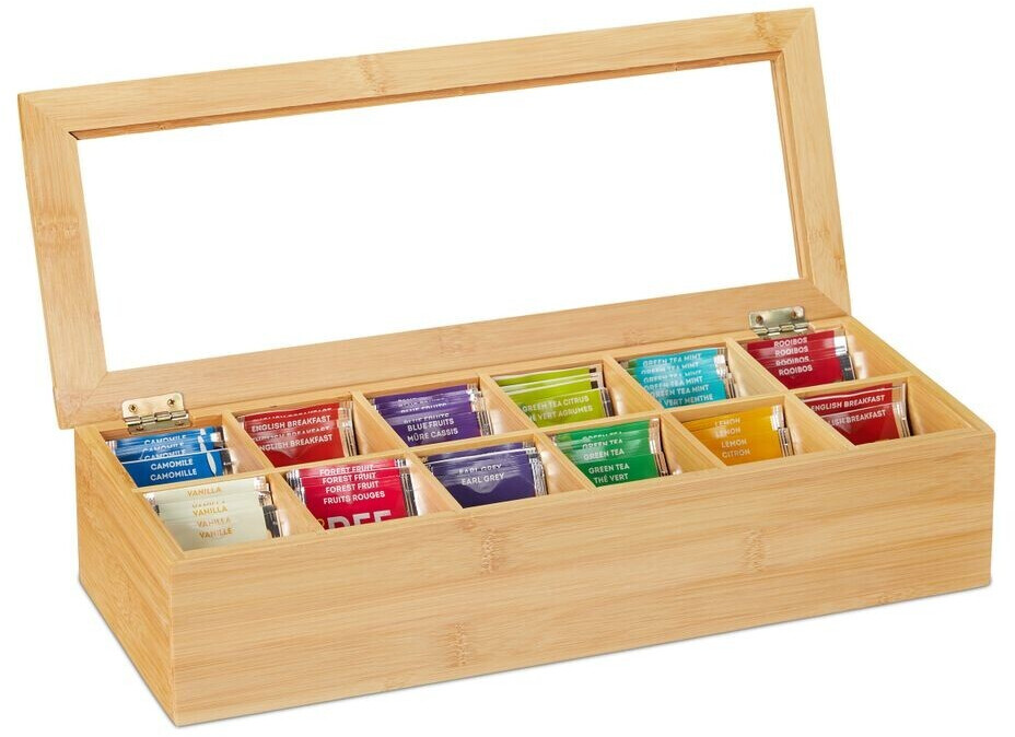 Relaxdays Tea box bamboo