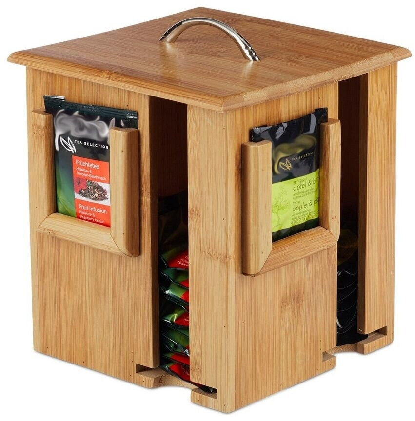 Relaxdays Rotating tea box made of bamboo
