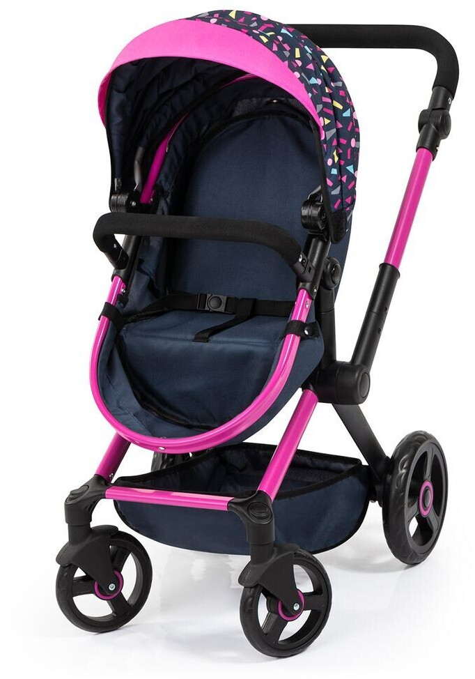 Preisvergleich Xeo 64,40 Kombi-Puppenwagen | schwarz/pink Bayer mit Design Tasche bei ab €