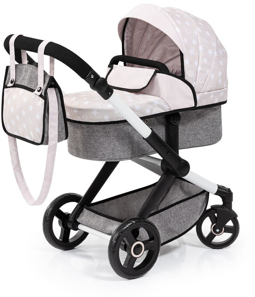 Bayer Design Xeo doll pram with jeans-grey bag, grey