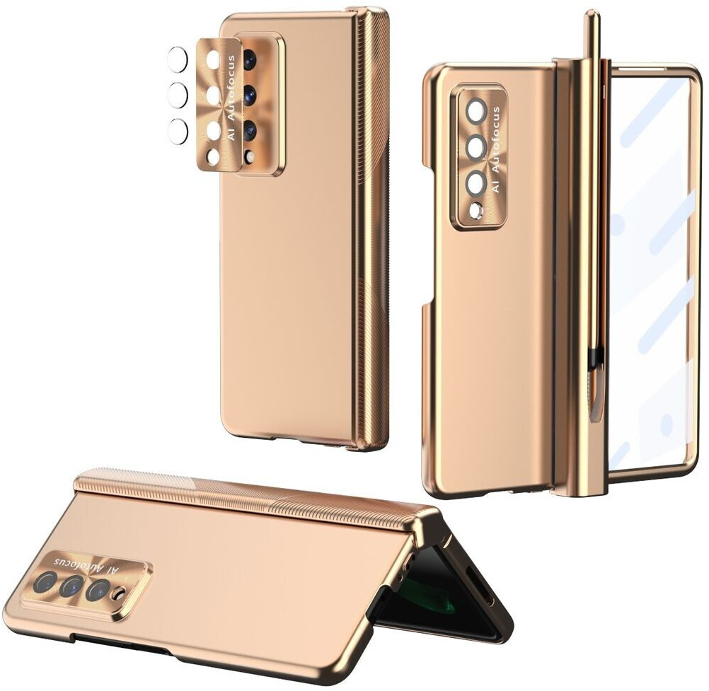Wigento Für Samsung Galaxy Z Fold3 5G Magnetische Design Vollschutz  Kunststoff Hart Cover Handy Tasche Hülle Etuis Gold ab 26,85 €