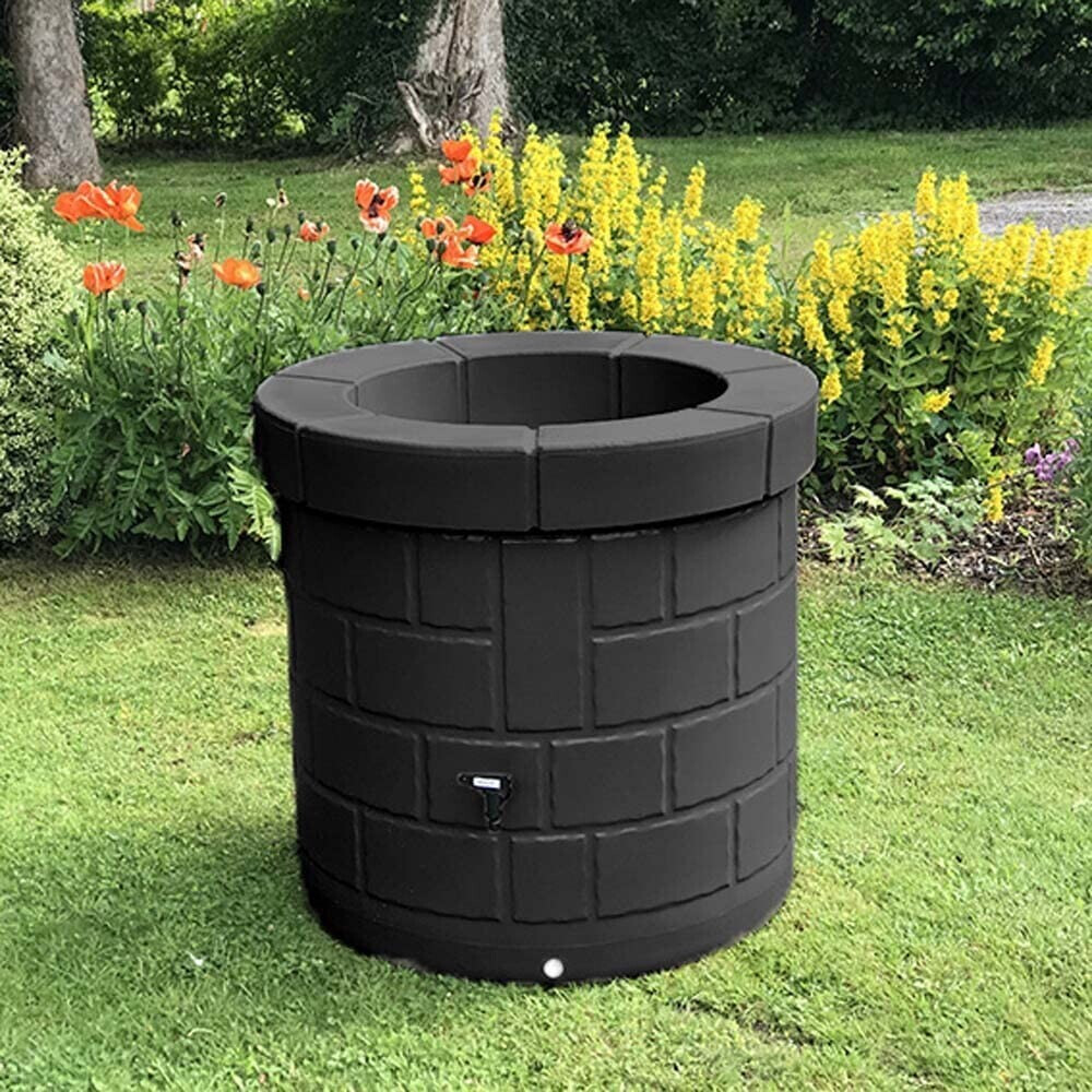 Plast'Up Récupérateur d'eau de pluie décoratif forme puits 340 L noir